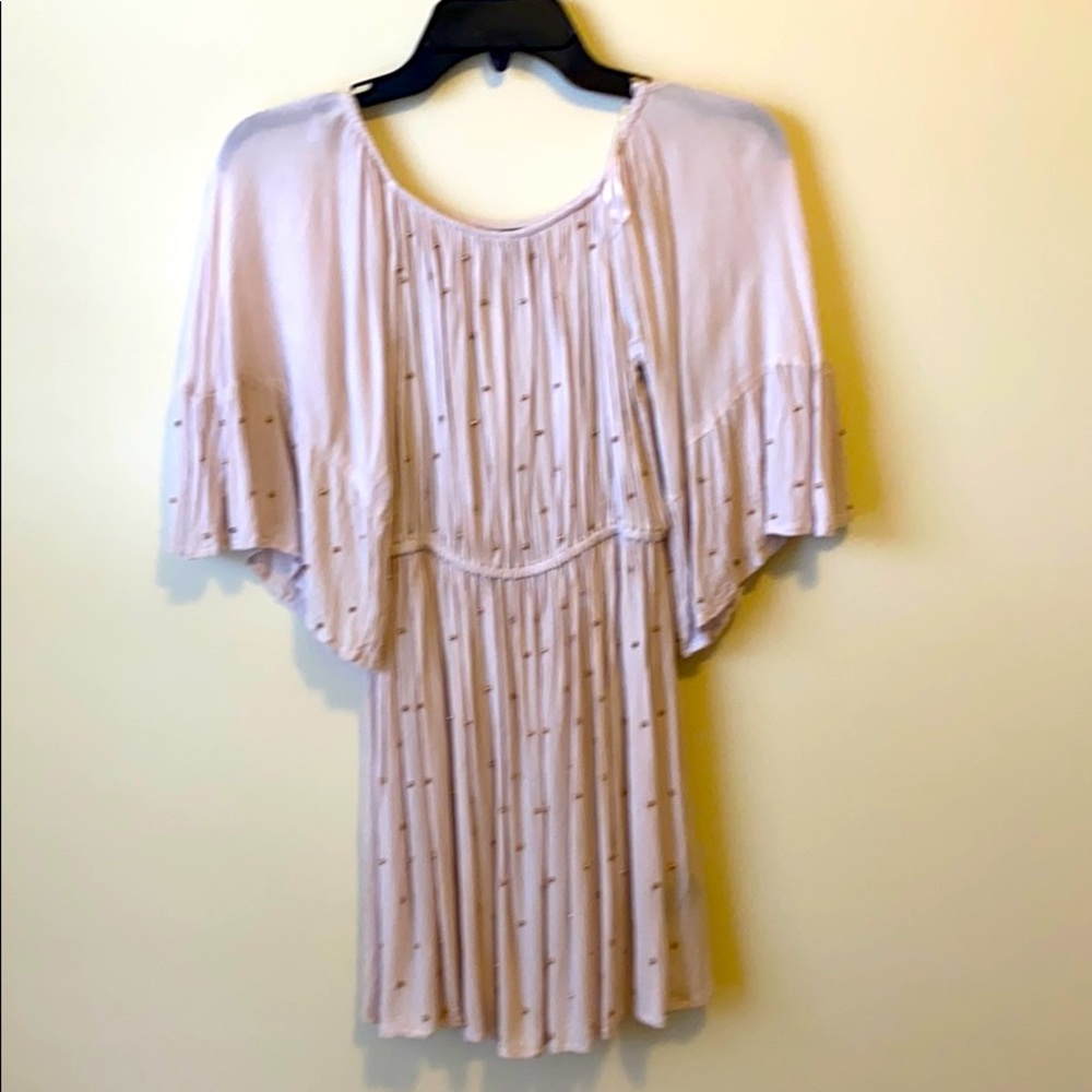 BKE Beige Blouse with Gold Beads